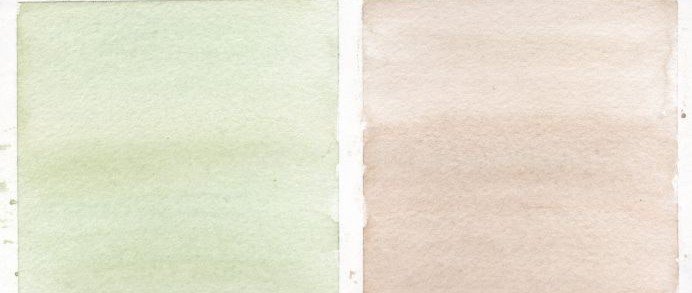Two swatches of mixes of the paints in the set.